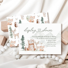 Woodland Forest Animals Baby shower met douche Informatiekaartje