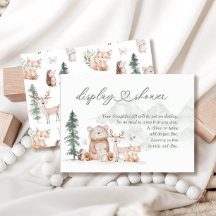 Woodland Forest Animals Baby shower met douche Informatiekaartje