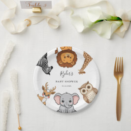 Woodland Forest Animals Baby Shower Papieren Bordje