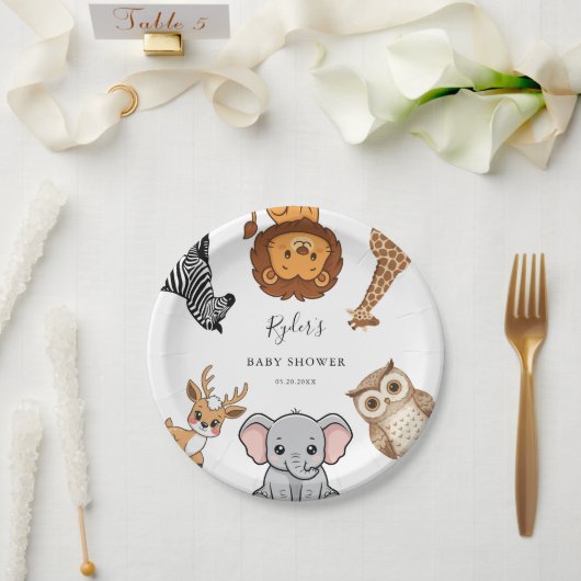 Woodland Forest Animals Baby Shower Papieren Bordje (Huwelijk)