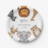 Woodland Forest Animals Baby Shower Papieren Bordje (Voorkant)