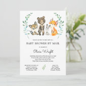 Woodland Forest Animals Baby shower per post Kaart (Staand voorkant)