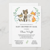 Woodland Forest Animals Baby shower per post Kaart (Voorkant / Achterkant)