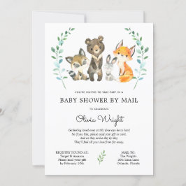 Woodland Forest Animals Baby shower per post Kaart