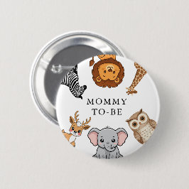 Woodland Forest Animals Baby Shower Ronde Button 5,7 Cm
