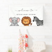 Woodland Forest Animals Baby Shower Spandoek (Insitu)