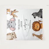 Woodland Forest Animals Baby Shower Wandkleed (Voorkant (horizontaal))