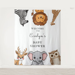 Woodland Forest Animals Baby Shower Wandkleed