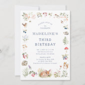 Woodland Forest Animals Birthday Invitation Kaart (Voorkant)