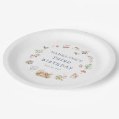 Woodland Forest Animals Birthday Napkins Papieren Bordje (Gekanteld)