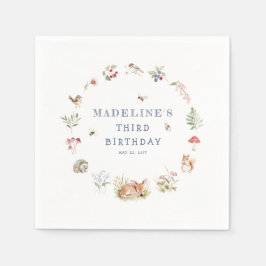 Woodland Forest Animals Birthday Napkins Servet