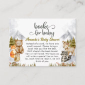 Woodland Forest Animals Books for Baby Shower Informatiekaartje (Voorkant)