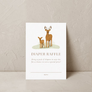 Woodland Forest Animals Diaper Raffle Informatiekaartje