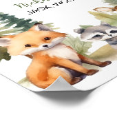 Woodland Forest Animals eerste jaar mijlpaalteken Poster (Hoek)