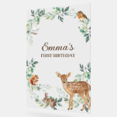 Woodland Forest Animals eerste verjaardag uitnodig Acryl Bord (Hoek)