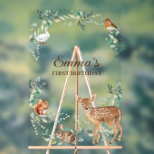 Woodland Forest Animals eerste verjaardag uitnodig Acryl Bord (Neutraal)