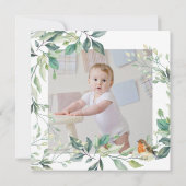 Woodland Forest Animals eerste verjaardag uitnodig Kaart (Achterkant)