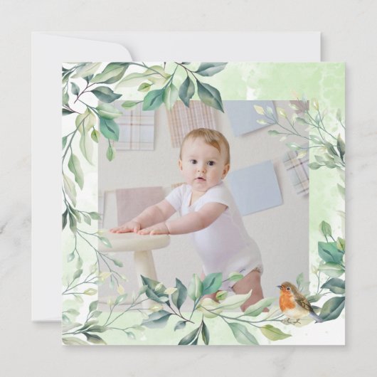 Woodland Forest Animals eerste verjaardag uitnodig Kaart (Achterkant)