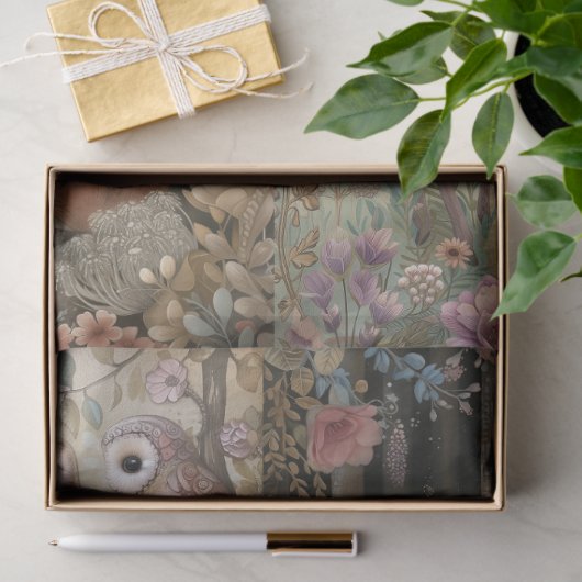 Woodland Forest Animals Floral Collage Decoupage Tissuepapier (Geschenk)