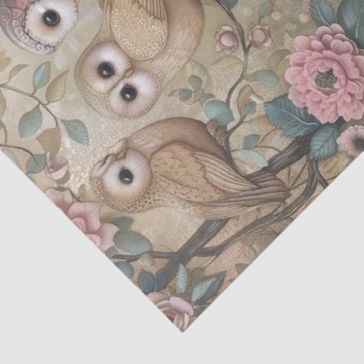 Woodland Forest Animals Floral Collage Decoupage Tissuepapier (Detail)