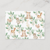 Woodland Forest Animals Gift Display Shower Informatiekaartje (Achterkant)