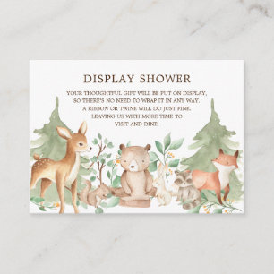 Woodland Forest Animals Gift Display Shower Informatiekaartje