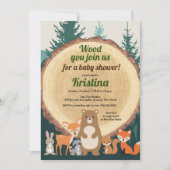 Woodland Forest Animals Greenery Wood Baby shower Kaart (Voorkant)