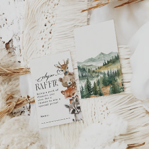 Woodland Forest Animals Modern Baby shower Informatiekaartje