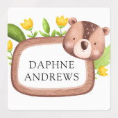 Woodland Forest Animals School Daycare Labels (Design 1)