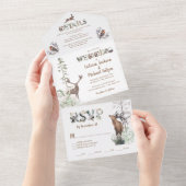 Woodland Forest Animals Wedding All In One Uitnodiging (Afscheurbaar)