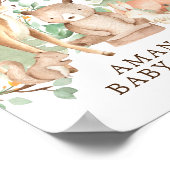 Woodland Forest Animals Welcome Baby shower Poster (Hoek)