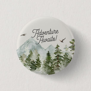 Woodland Forest avontuur wacht Ronde Button 3,2 Cm