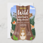 Woodland Forest Baby Animals Baby shower Kaart (Voorkant)