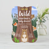 Woodland Forest Baby Animals Baby shower Kaart (Staand voorkant)