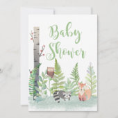 Woodland Forest Baby Animals Baby shower Kaart (Voorkant)
