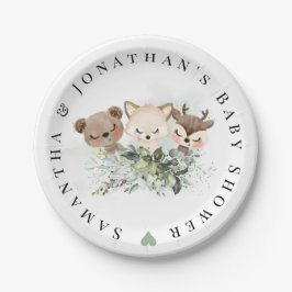 Woodland Forest Baby Animals Baby shower Papieren Bordje