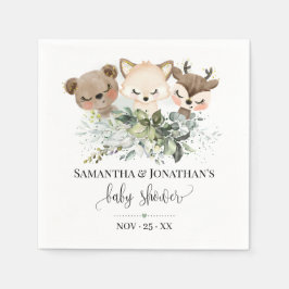 Woodland Forest Baby Animals Baby shower Servet
