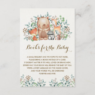 Woodland Forest Baby Animals brengen een boek mee Informatiekaartje
