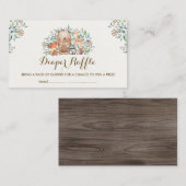 Woodland Forest Baby Animals Diaper Raffle Ticket Informatiekaartje (Voorkant / Achterkant)