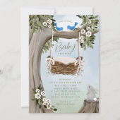 Woodland Forest Baby Basket Baby shower Kaart (Voorkant)