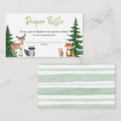 Woodland Forest Baby Douche Luier Raffle Informatiekaartje (Voorkant / Achterkant)