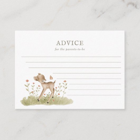 Woodland Forest Baby shower Advice Card Advieskaart (Voorkant)