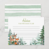 Woodland Forest Baby shower advies voor mama Informatiekaartje (Voorkant / Achterkant)
