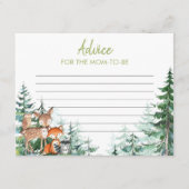 Woodland Forest Baby shower advies voor mama Informatiekaartje (Voorkant)