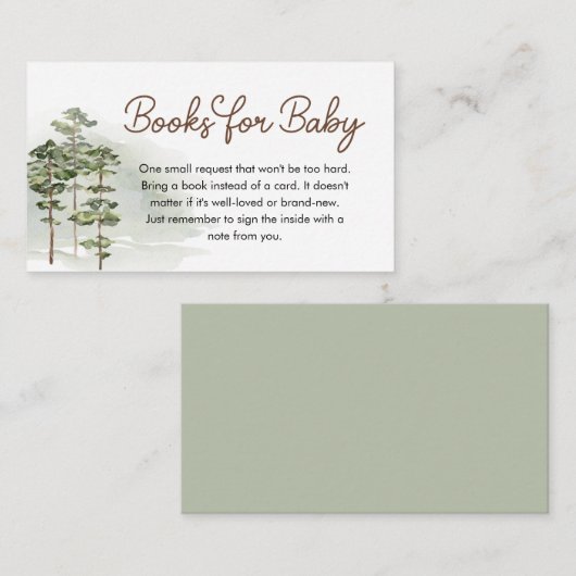 Woodland Forest Baby shower Books Baby Informatiekaartje (Voorkant / Achterkant)