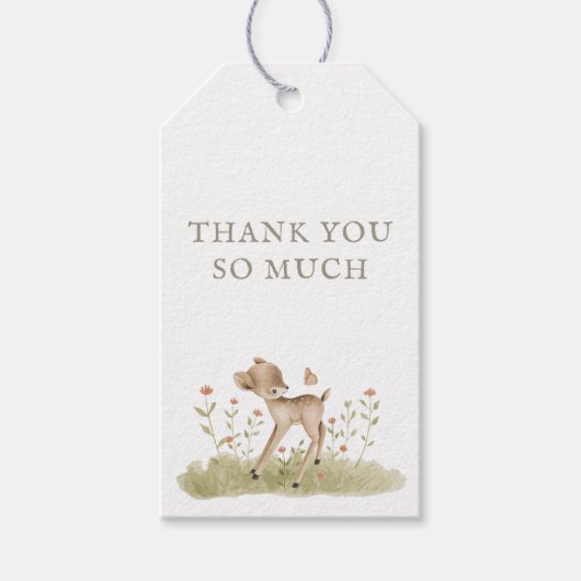 Woodland Forest Baby shower Dank je wel Cadeaulabel (Voorkant)