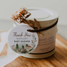 Woodland Forest Baby shower Dank u wel Bedankjes Labels