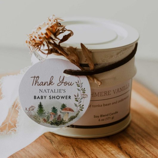 Woodland Forest Baby shower Dank u wel Bedankjes Labels