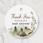 Woodland Forest Baby shower Dank u wel Bedankjes Labels (Voorkant)