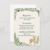 Woodland Forest Baby shower Enclosure Kaart (Voorkant / Achterkant)